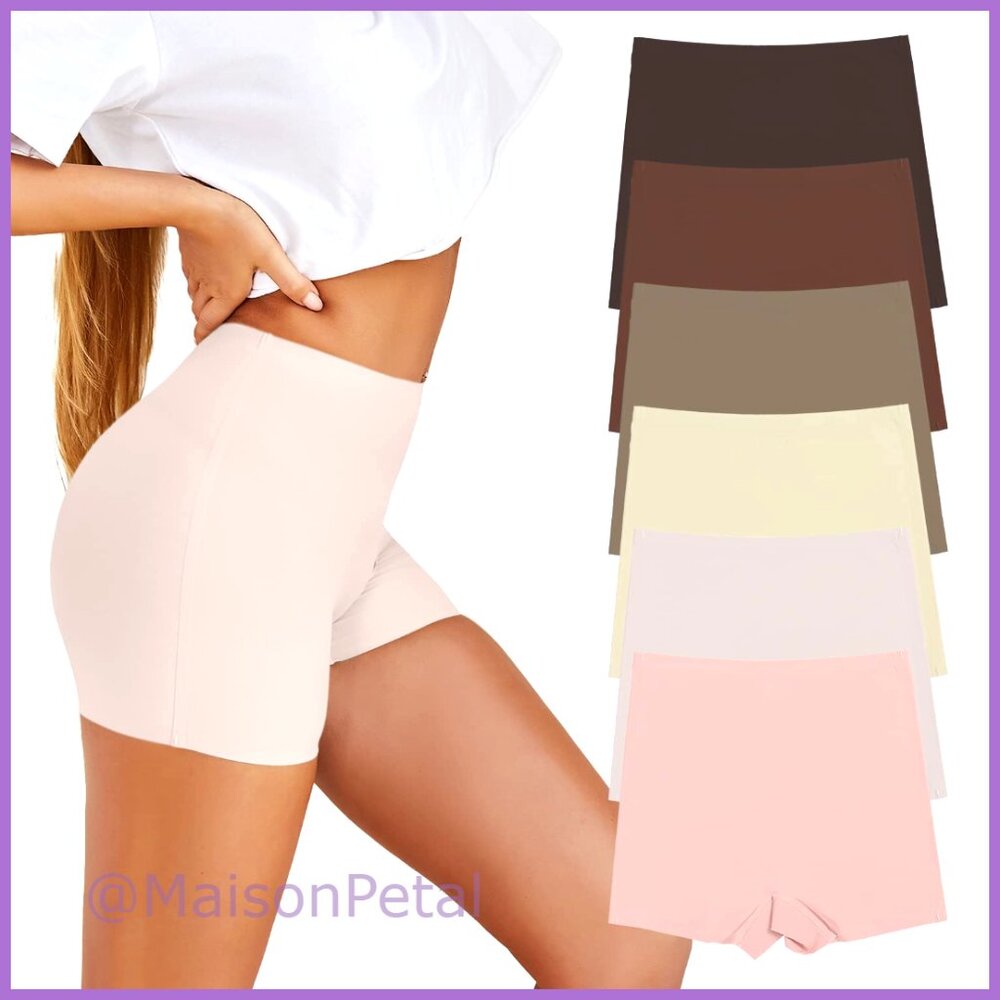 Seamless Boy Shorts Panties Anti Chafing Soft Nylon Spandex